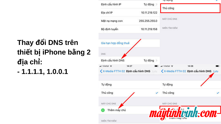 Thay đổi DNS trên iphone xử lý wifi yếu