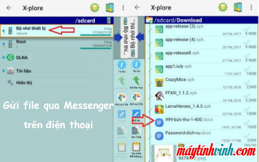 Gửi tệp trên Messenger
