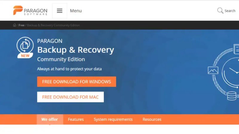 Paragon Backup & Recovery Community Edition