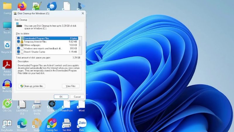 Sử dụng Disk Cleanup để dọn dẹp file rác