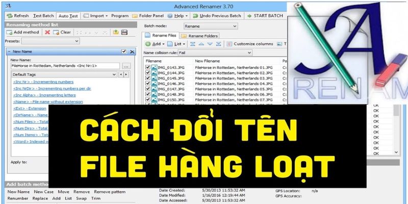 Đổi tên file hàng loạt bằng Advanced Renamer